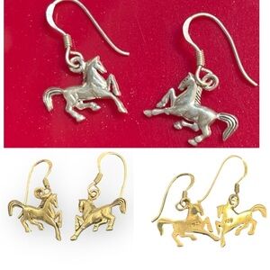 925 sterling silver horse earrings